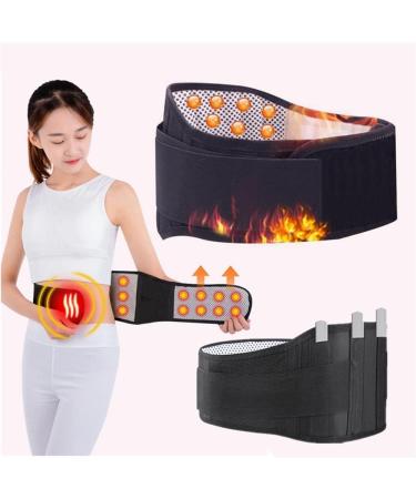 Adjustable Self-Heated Waist Belt for Lumbar Support | Pain Relief for Men & Women | Black L - Double Banded Back Support Faja - Buy Online on GoSupps.com