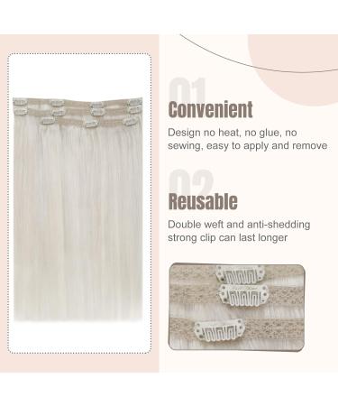 Buy FSHINE Clip-in Ethhaar Extensions - White Blonde 30cm 3 Pcs Remy Real Hair Clip-in Extensions - Soft 50g #1000 - Buy Online on GoSupps.com