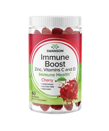 Swanson Immune Boost Gummies with Acerola Zinc and Vitamin C & D - All Natural Supplement Promoting A Healthy Immune System - Helps to Support A Healthy Body - (Cherry 60 Gummies) 1