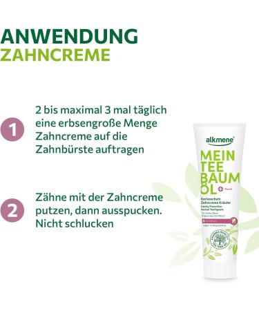 Alkmen Tea Tree Oil Toothpaste - 6x100ml | Natural Vegan Fluoride-Free Dental Care for Strong Teeth & Healthy Gums - Buy Online on GoSupps.com