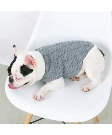 Gojiny Dog Sweater Vest - Warm Knitted Coat for Small Medium & Large Dogs - Soft Crocheted Jacket in Gray - Buy Online on GoSupps.com