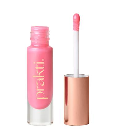 Prakti KhushiKiss Nourishing Lip Oil in Luscious Lychee Hydrates & Plumps Lips High-Shine Finish with Hyaluronic Acid & Peptides 0.17 oz