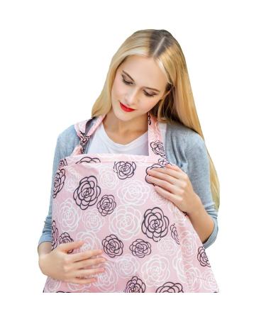 Boerni Large Nursing Cover Breathable Breastfeeding Cover Soft Breastfeeding Cover up for Full Privacy Breastfeeding Protection  (Pink)