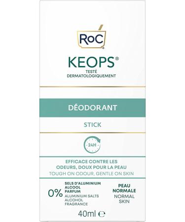 RoC - KEOPS Deodorant Stick - 24 Hours Effectiveness - For All Skin Types - Alcohol-Free Fragrance-Free and Aluminum Salt-Free - 40 ml - Buy Online on GoSupps.com