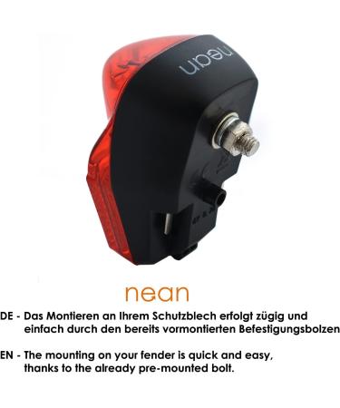 Buy NEAN LED Bicycle Dynamo Rear Light | STVZO Approved Reflector & Parking Light | 7 Candela Red Outdoor Reflector Lamp - Buy Online on GoSupps.com