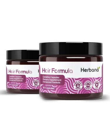 Hair Formula for Men & Women - 23 Active Ingredients for Faster Hair Growth & Thickness with Biotin 6000 mcg - Vitamin and Herbal Advanced Formula (60 Capsules)
