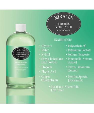 Shop Miracle Propolis Mouthwash with Tea Tree Oil - Fluoride-Free 16 oz Natural Oral Care - Buy Online on GoSupps.com