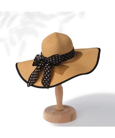 Funcredible Wide Brim Sun Hat for Women - Stylish Floppy Straw Hat with Heart Shape Glasses in Multi-Khaki - Buy Online on GoSupps.com