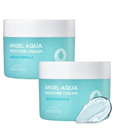 BEYOND ANGEL AQUA MOIST SOOTHING CREAM GIFT SET (2 Pack) - Mild Soothing Moisturizer Wild Chervil & Cica - Soothing Moisture & Hydration Gel Cream (300ml/10.14 Fl Oz) by LG BEAUTY