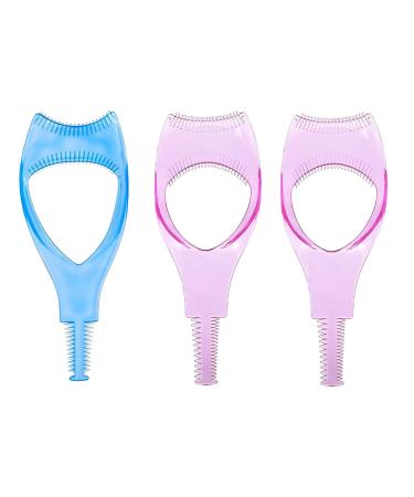 3 Pieces Mascara Shield Guard Lash Buddy Eyelash Tool Lash Applicator Makeup Cosmetic Mascara Applicator TooL Shield Mascara Painting Tool Guard Applicator Upper Lower Eye Lash (Pink Blue)