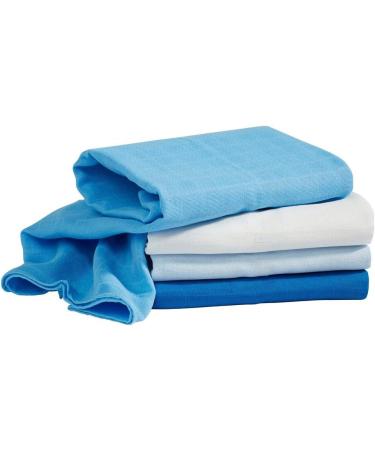 Bornino Muslin Diapers Blue - Pack of 4 Pure Cotton 80x80cm Muslin Cloths for Babies - Soft & Durable International Shipping Available - Buy Online on GoSupps.com