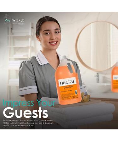 Nectar Shampoo 1 Gallon | Sweet Orange Blossom Scent | Hotel Amenities & Airbnb Rentals | All Hair Types - 3.8L Refill Bottle with Pump - Buy Online on GoSupps.com