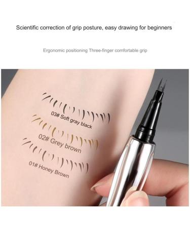 Cooklesa Eyebrow Cooklesa Upgraded Natural Waterproof Eyebrow Pen with Microfine Tip Two-Pronged Eyebrow Pencil Long-Lasting Natural 3D Waterproof Microblading Eyebrow Pen (Brown) - Buy Online on GoSupps.com