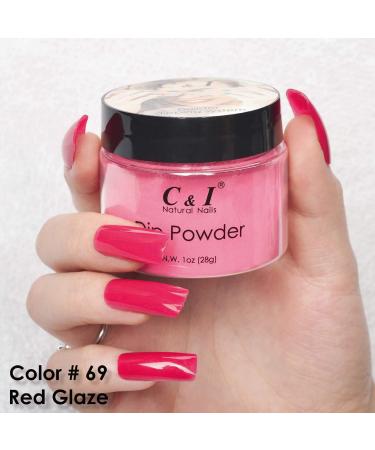 Dip Powder Color No.69 Red Glaze Red Color System Nail Gel Effect 1 oz - Buy Online on GoSupps.com