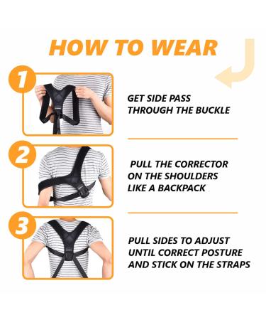 Adjustable Back Brace Posture Corrector for Men and Women - Upper Back and Shoulder Straightener - Relieve Neck and Shoulder Discomfort (30-50) - Buy Online on GoSupps.com