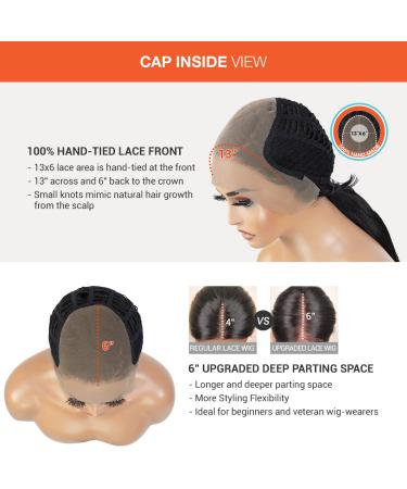 Kayla Loose Wave HD Lace Front Wig 16 | Human Hair Blend | Pre Plucked Swiss Lace | Heat Friendly Synthetic | Transparent Lace Frontal | 1B-Off Black - Buy Online on GoSupps.com