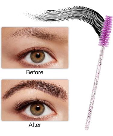 XPP Disposable Eyelash Brushes 100PCS - Crystal Purple Mascara Wands and Brow Spoolie for Makeup - Cosmetic Tools - Buy Online on GoSupps.com