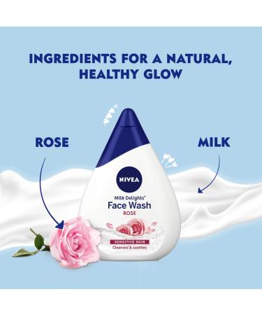 NIVEA Milk Delights Caring Rosewater Face Wash for Sensitive Skin - 100ml - Buy Online on GoSupps.com