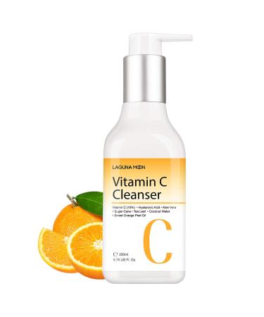 Vitamin C Facial Cleanser 200ml - Hydrating Anti-Aging Face Wash for All Skin Types - Buy Online on GoSupps.com