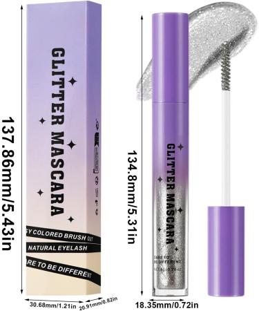 Glitter Mascara Waterproof Mascara | Long-Lasting Lengthening and Curling Waterproof Eyelash Makeup for Weddings Dates Travel Parties Evening Events Stage Performances Proms - Buy Online on GoSupps.com