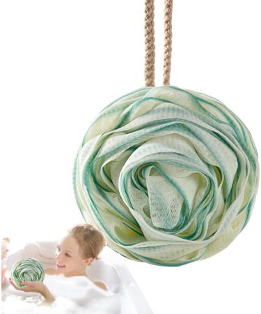 Soft Bath Balls Large Rose Bath Sponge Women & Men Skin Friendly Body Scrubber Soft Shower Balls with Lanyard for Home Green - Buy Online on GoSupps.com