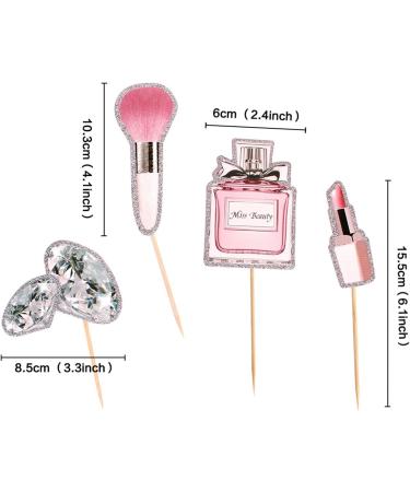 Unimall 28-Piece Glitter Makeup Cupcake Toppers - Perfect for Birthday Party Bachelorette Celebrations & Salon Events - Buy Online on GoSupps.com