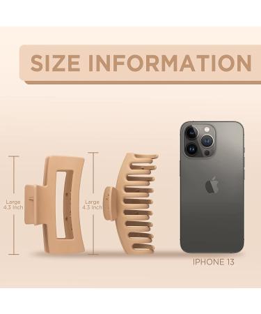 Wekin Large Hair Claw Clips 8 Pack - Strong Hold Matte Claw Hair Clips for Women & Girls - 90's Vintage Jaw Clips in Cream, Beige, Dark Brown, Black - Buy Online on GoSupps.com