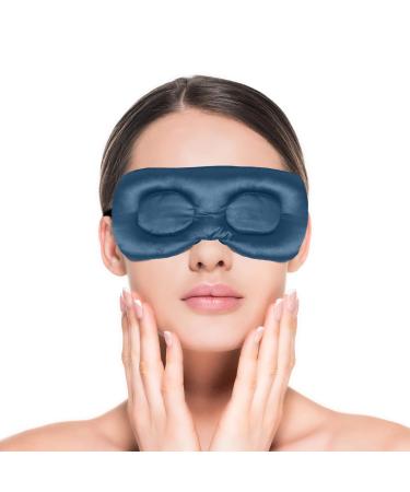 NEWGO Moist Heat Eye Compress Warm Compress Eye Mask Moist Heat Compress Microwave Hot Eye Mask for Irritated Eyes and Eyelid Lumps and Bumps Dry Eyes (Blue)