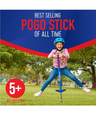 Flybar Foam Maverick Pogo Stick for Kids Ages 5+ | 40-80 lbs | By The Original Pogo Stick Co. | Red/Blue - Buy Online on GoSupps.com