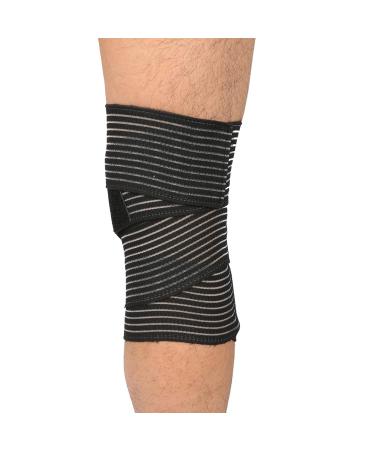 High Elastic Bandage - Extra Long Stretch Compression Knee Brace for Sports & Running - Black - Buy Online on GoSupps.com