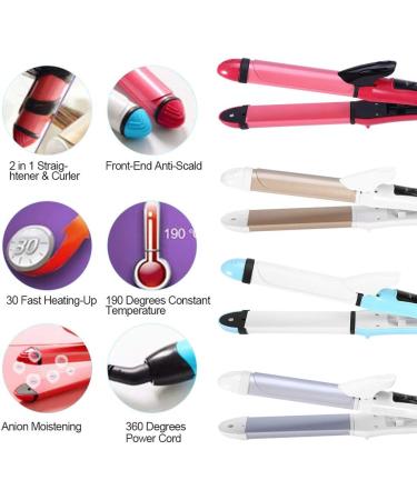 Buy 2-in-1 Ceramic Hair Straightener & Curler - Fast Heating Hair Styling Tools for All Hair Types (Red) - International Shipping Available - Buy Online on GoSupps.com