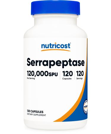 Nutricost Serrapeptase 120 000 SPU 120 Capsules - Gluten Free Non-GMO and Vegetarian Friendly 120 Count (Pack of 1)