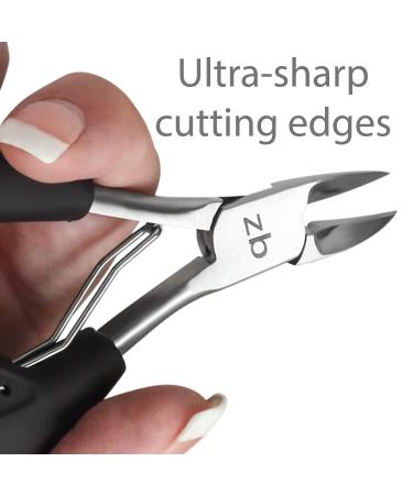 Zizzili Basics Large Toe Nail Clippers for Thick or Ingrown Nails - Easy Grip, Sharp Stainless Steel - Best Pedicure Tool for Seniors - Black Handle - Buy Online on GoSupps.com