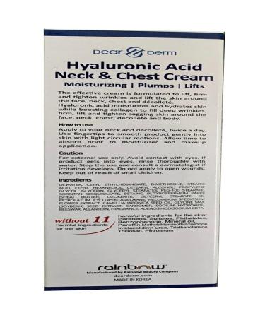 Shop DearDerm Hyaluronic Acid Neck & Chest Cream 3.4fl.oz - Revitalize Your Skin | International Shipping Available - Buy Online on GoSupps.com