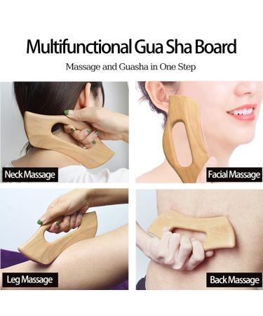 Wood Gua Sha Massage Device - Cellulite Relief Lymphatic Drainage for Legs Trigger Point Facial & Neck Pain Relief - Buy Online on GoSupps.com