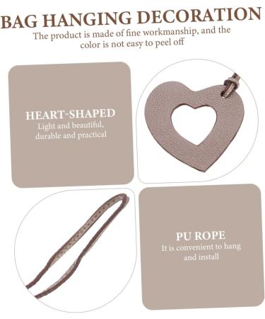 Zerodeko Zipper Bag Rearview Decoration Pu Creative Phone Heart Leather Decor Handbag Decorative Ornament Silver 9X9cm - Buy Online on GoSupps.com