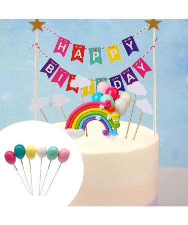 12 Pcs Birthday Cake Topper Sticks Colorful Mini Balloon Topper Sticks Balloon Cake Topper for Wedding Birthday Party - Buy Online on GoSupps.com