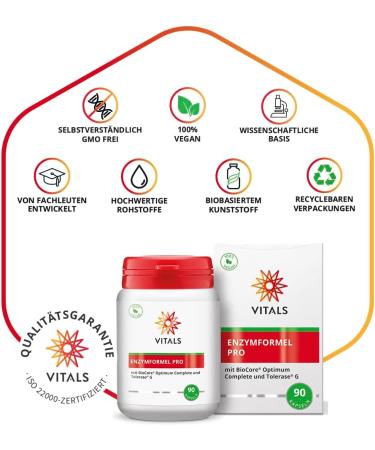 Buy Vitals Enzyme Formula Pro - 90 Vegan Capsules | 12 Active Enzymes for Optimal Digestion - International Shipping - Buy Online on GoSupps.com