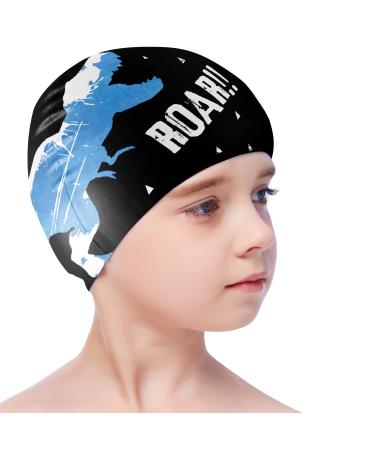 Children's bathing cap for boys and girls unisex bath caps made of silicone for toddlers aged 3 15 years waterproof bath caps for short/long hair hair to keep black