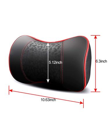 Carodi Car Leather Neck Pillow Set - 100% Memory Foam Cervical Support for Comfortable Travel & Office | Red (2 Pieces) - Buy Online on GoSupps.com