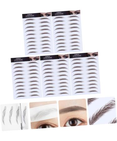 Angoily 5pcs Eyebrow Stickers False Eyebrow Hair-like Eyebrows Stickers 6 Stickers Water Proof 21x15cm Brown - Buy Online on GoSupps.com
