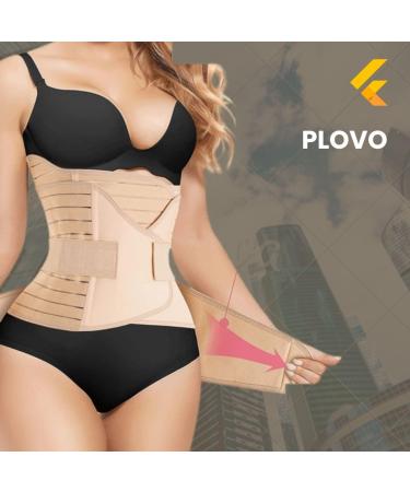 3 in 1 Postpartum Abdominal Belt | C-Section Recovery & Back Support - Beige | One Size Fits All - Buy Online on GoSupps.com