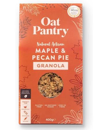 Oat Pantry Maple & Pecan Pie Granola 400g (10 Servings) | 100% Natural Gluten Free High in Fibre Vegan No Refined Sugar | Made in UK - Buy Online on GoSupps.com