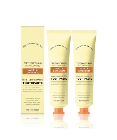 Fluoride Free Hydroxyapatite Toothpaste for Sensitive Teeth Strengthens Enamel Freshens Breath - Natural Clean Formulated for Adults Kids - Vanilla Cardamom Flavor (2)