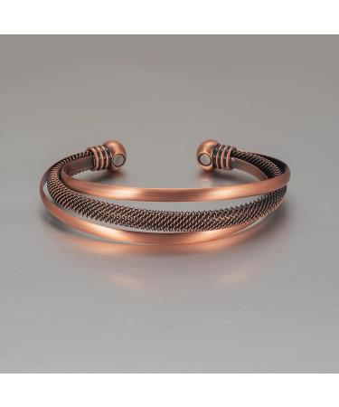 ENermagix Magnetic Copper Bracelets for Men & Women - 99.9% Solid Copper Cuffs with 3518 Gauss Magnets - Buy Online on GoSupps.com