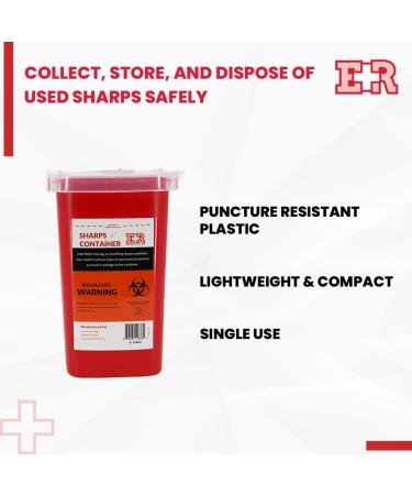1 Quart Sharps Container with Split Lid and Locking Mechanism - Ever Ready First Aid - Buy Online on GoSupps.com