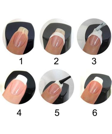 French Nail Self-Adhesive Stickers - 576pcs, 12 Sheets Manicure Stencils for Women - Moon Shape Design - Buy Online on GoSupps.com