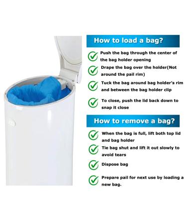 Disposable Diaper Pail Refill Plastic Bag (100 count) Compatible with Ubbi Diaper Bag Pail 13 Gal Capacity Diaper Pail Bag Fits 8 Gallon Medium Kitchen Trash Bag Heavy Duty Large Garbage Bag  100 Bags Blue - Large - Buy Online on GoSupps.com