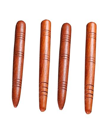 Lurrose 4 pieces acupuncture stab Household appliances massage stick acupressure Thai massage device reflex zone tool Thai-foot hand-hand massage trigger point massager wood wooden acupuncture dot
