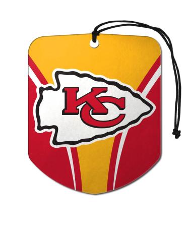 FANMATS 61574 NFL Kansas City Chiefs Hanging Car Air Freshener, 2 Pack, Black Ice Scent, Odor Eliminator, Shield Design with Team Logo - Buy Online on GoSupps.com